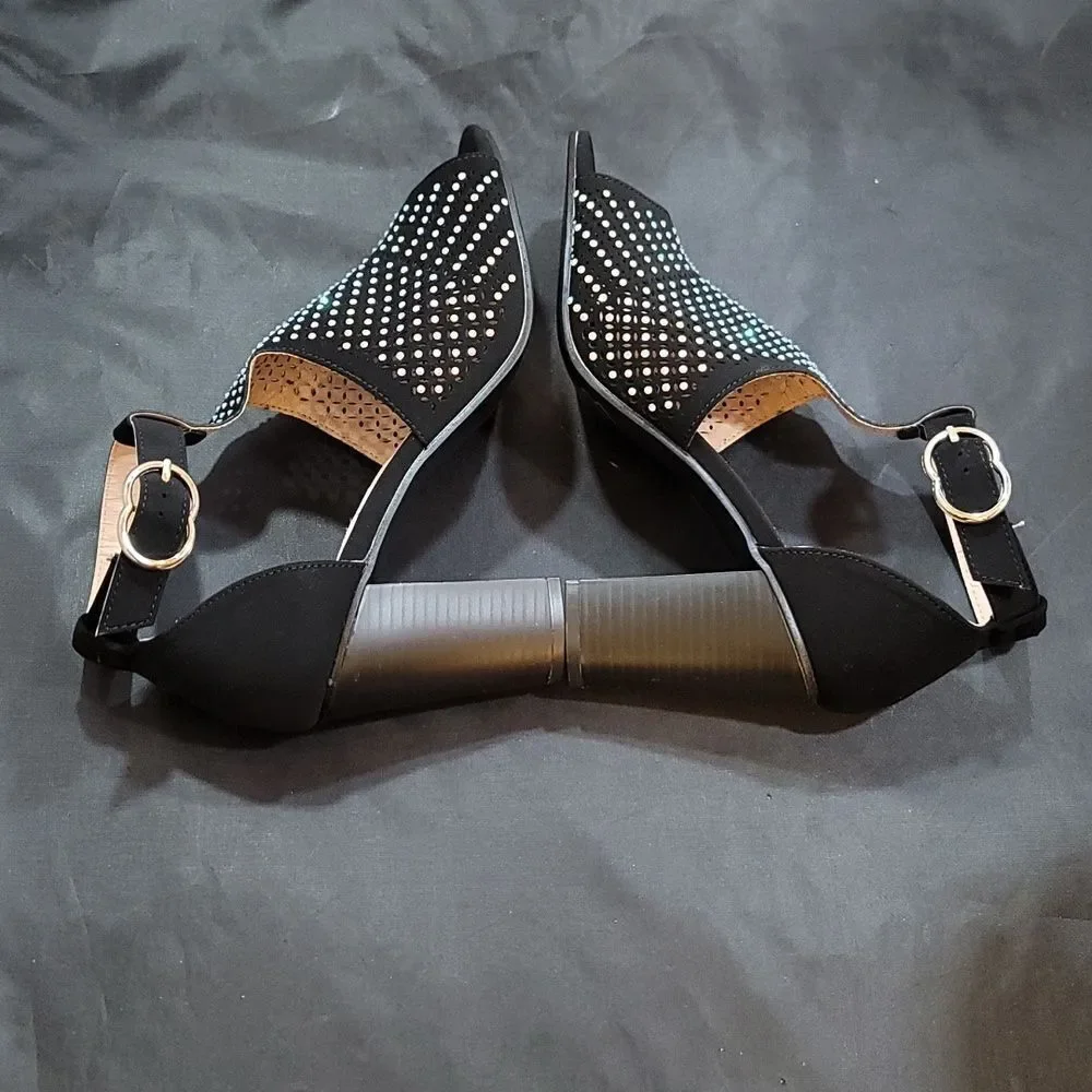 BRAND NEW FOREVER T-STRAP SHINY STUDDED EMBELLISHMENTS OPEN TOE BOOTIE